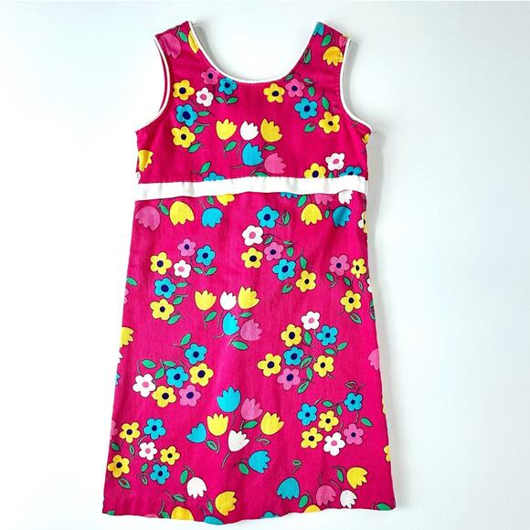Vintage Floral Dress Fast Friends Girls 8 Pink Flowers Buttons Summer Sundress - Picture 1 of 10